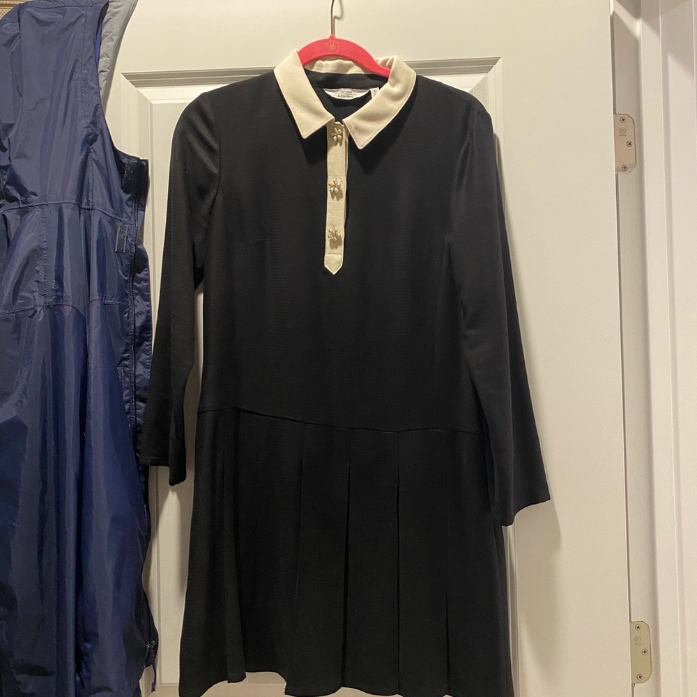 Mini Shirt Dress with Pearl Buttons